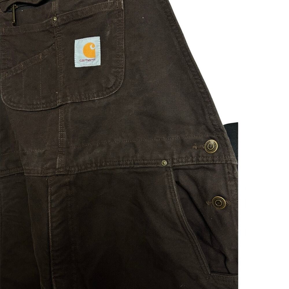 Carhartt Dark Brown Bib Overalls XL 104031 - Picture 3 of 16